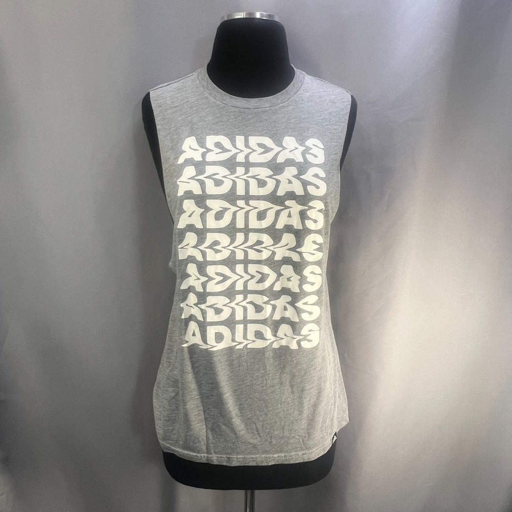 Adidas Ultimate 2.0 Climalite Wavy Tank Top Womens Small Heathered Gray Graphic